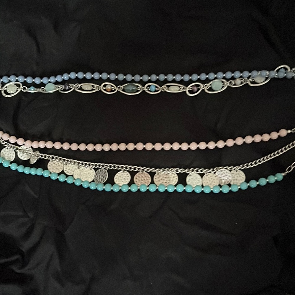 Necklace- worn together or separate into shorter individual necklaces.